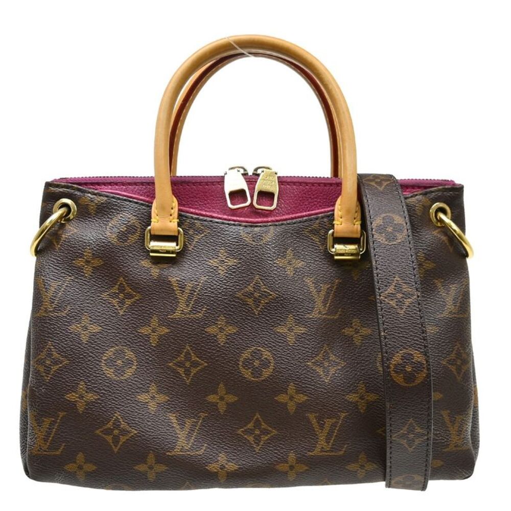 Louis Vuitton Pallas Tote Monogram Canvas With Leather Brown Canvas Handbag